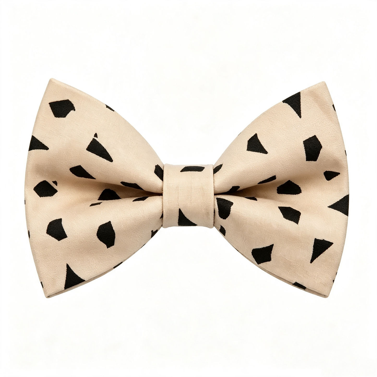 Beige Black Terrazzo Fragment Pre Tied Bow Tie