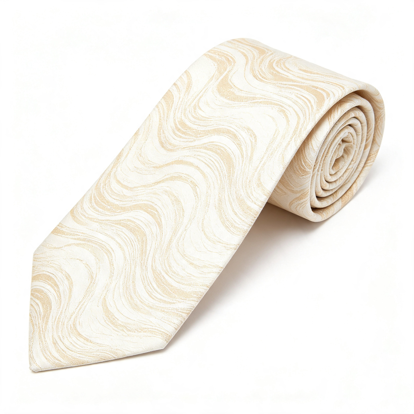 Cream Marble Swirl Jacquard Necktie