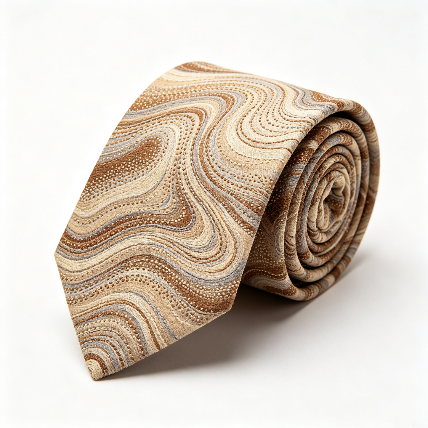 Earth Tone Marbled Swirl Jacquard Necktie