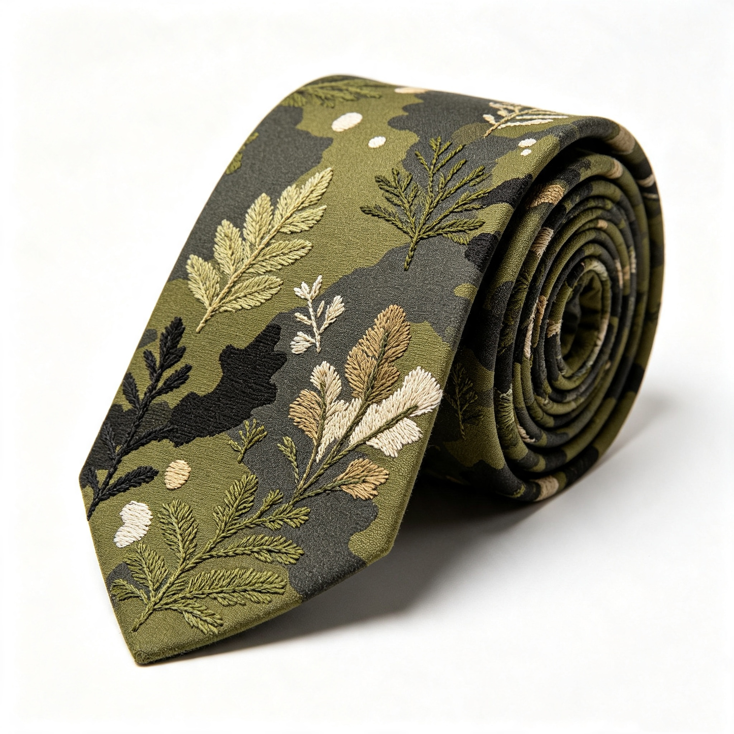 Camouflage Botanical Foliage Necktie