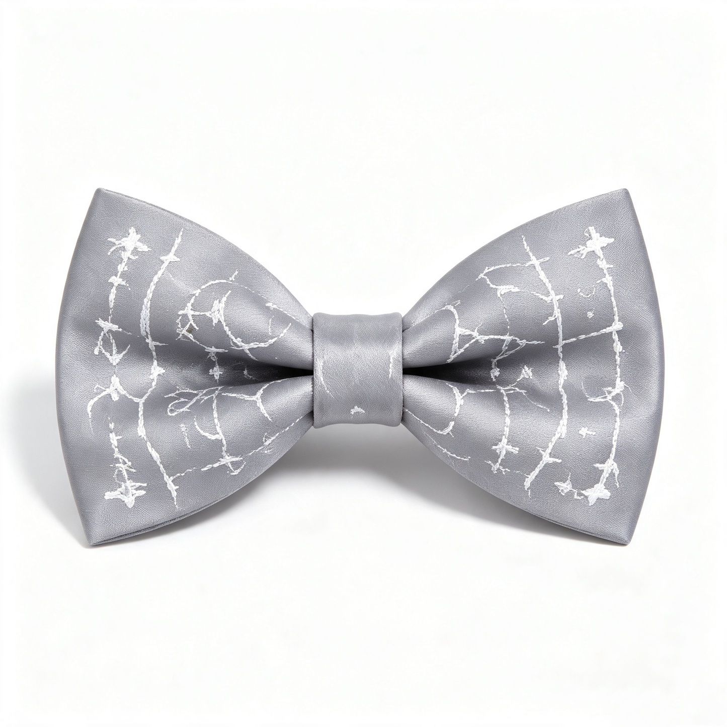 Grey White Abstract Sketch Pre Tied Bow Tie