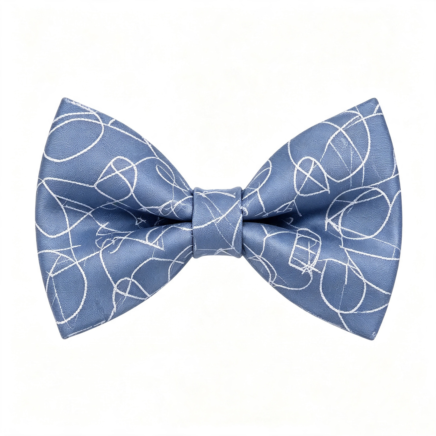 Light Blue White Abstract Scribble Pre Tied Bow Tie
