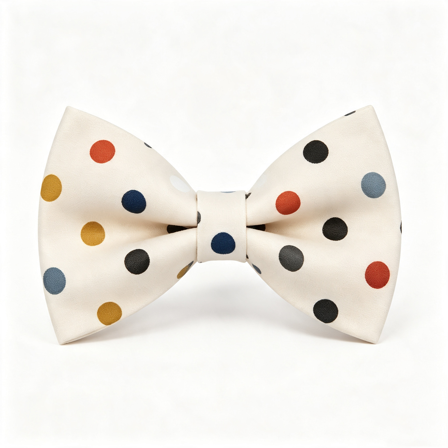 Off White Multi Color Polka Dot Pre Tied Bow Tie