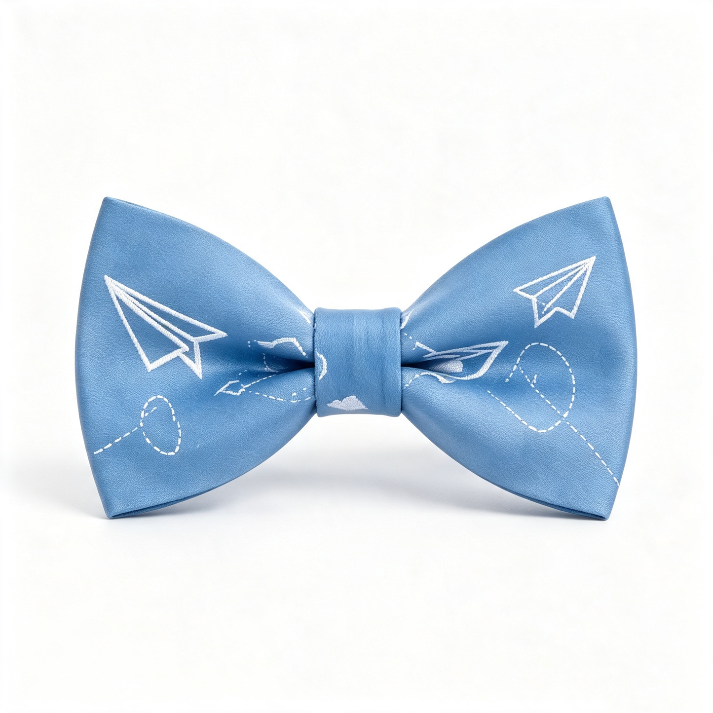 Light Blue Paper Plane Pre Tied Bow Tie