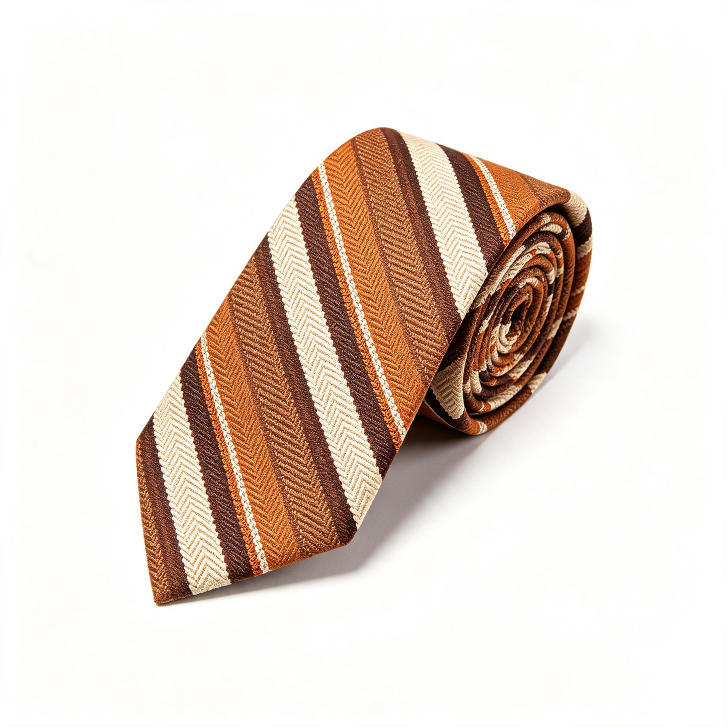 Earth Tone Herringbone Stripe Necktie