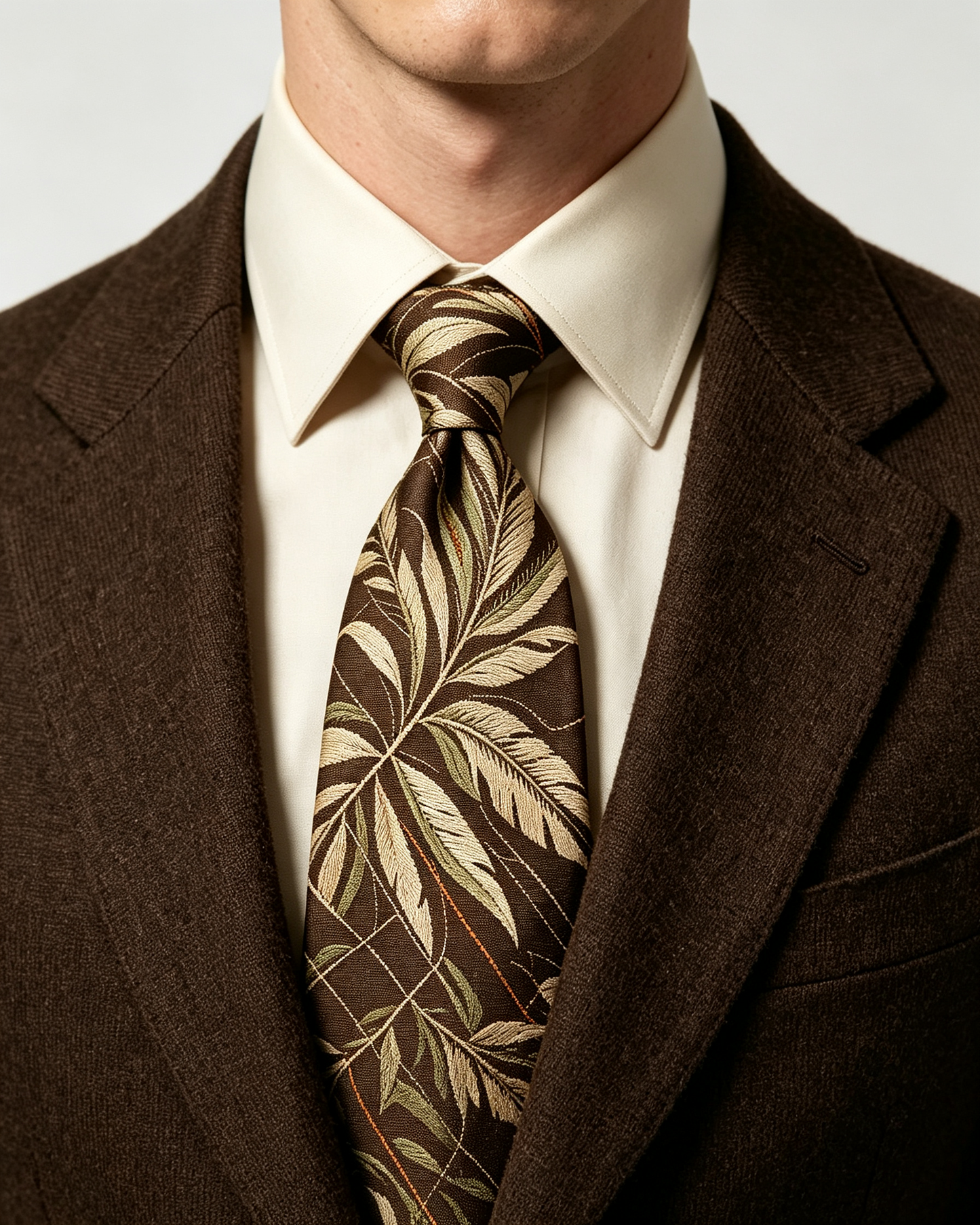 Tropical Palm Leaf Jacquard Necktie