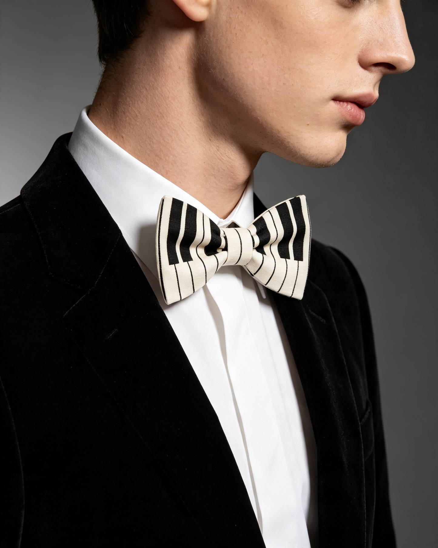 Piano Key Print Pre Tied Bow Tie